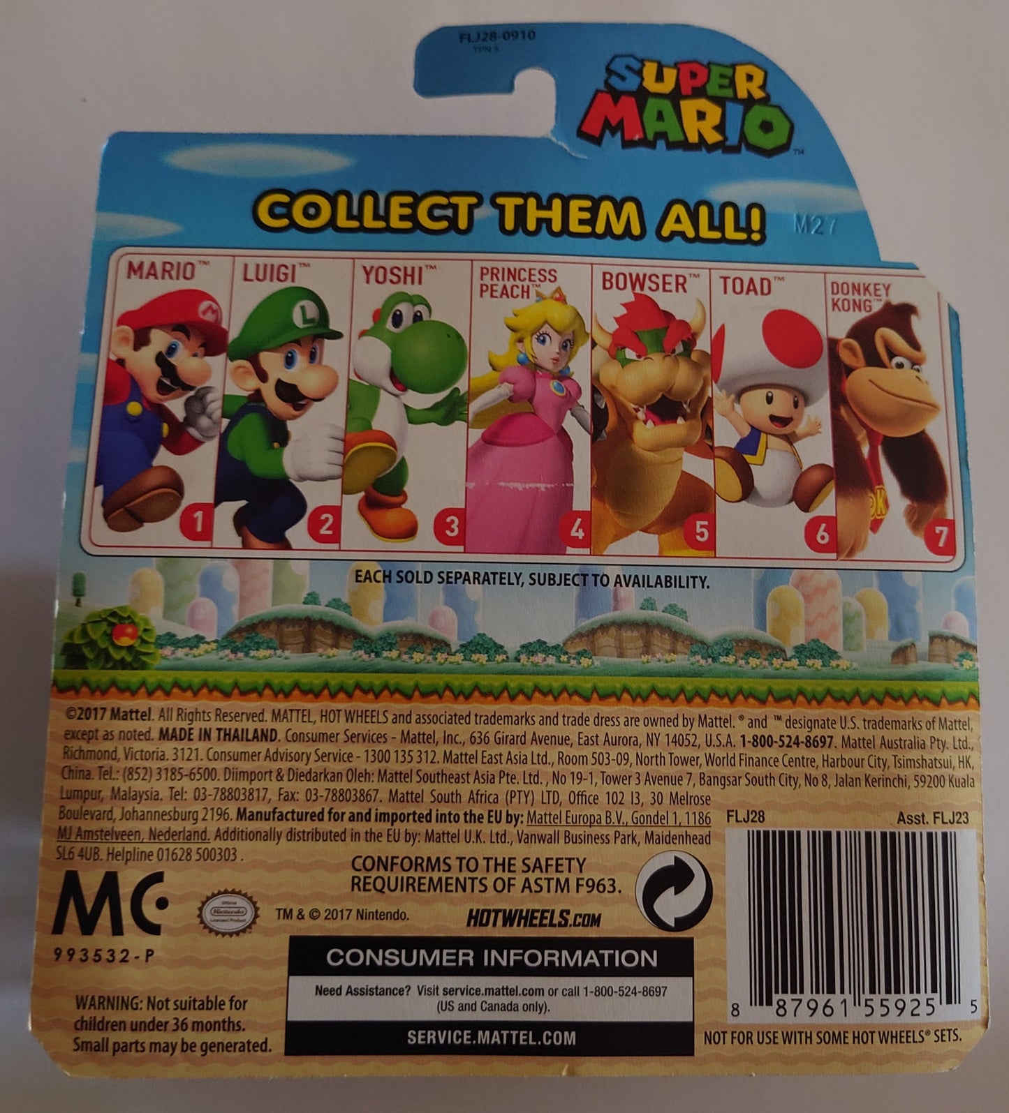 Toad Super Mario Collection 6 of 7 1:64 Hot Wheels